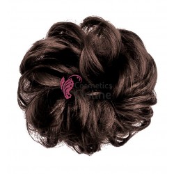 Coc modern din par artificial cu elastic C1319B4 Saten Inchis  - mare